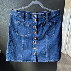 Madewell Indigo Denim A-Line Skirt